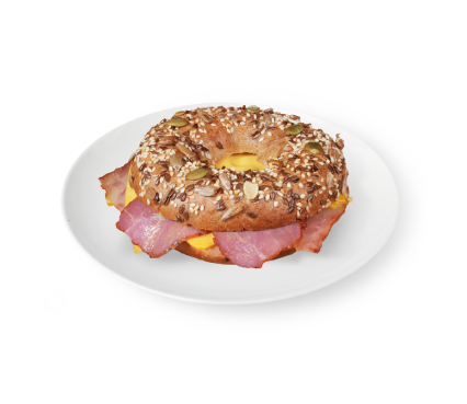 牛肉培根蛋芝士贝果
