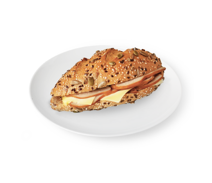 烟熏鸡肉谷物三明治